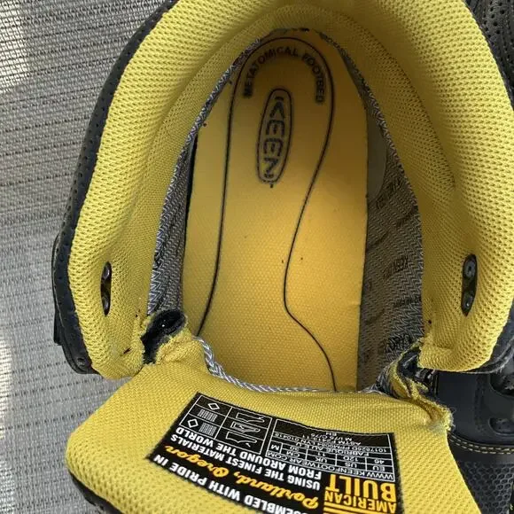 KEEN Utility Work Boots Men 12 Steel Toe Waterproof Gray Yellow EH ASTM USA made
